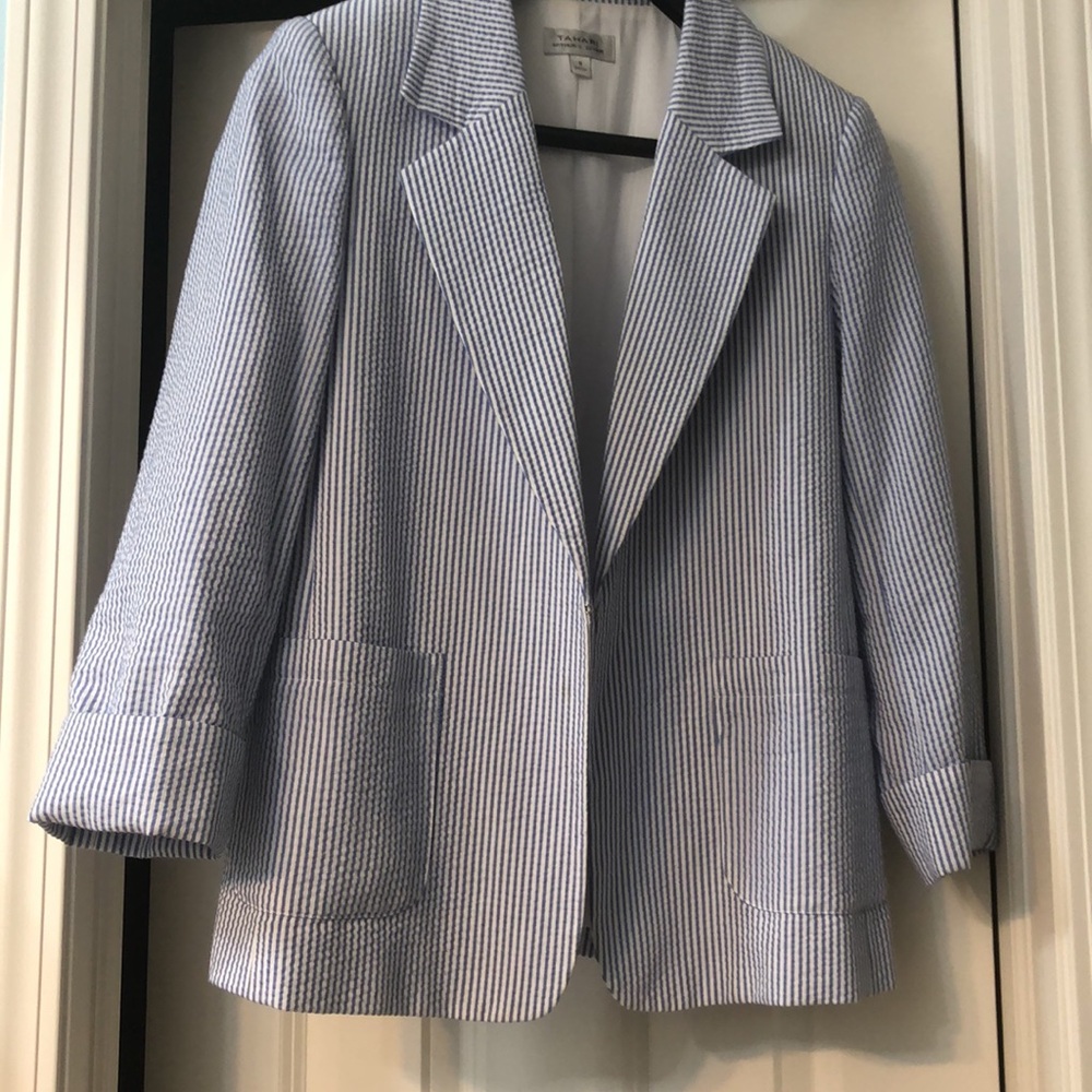 NWT Tahari ASL Seersucker  Pocket Jacket NEW - Picture 5 of 6